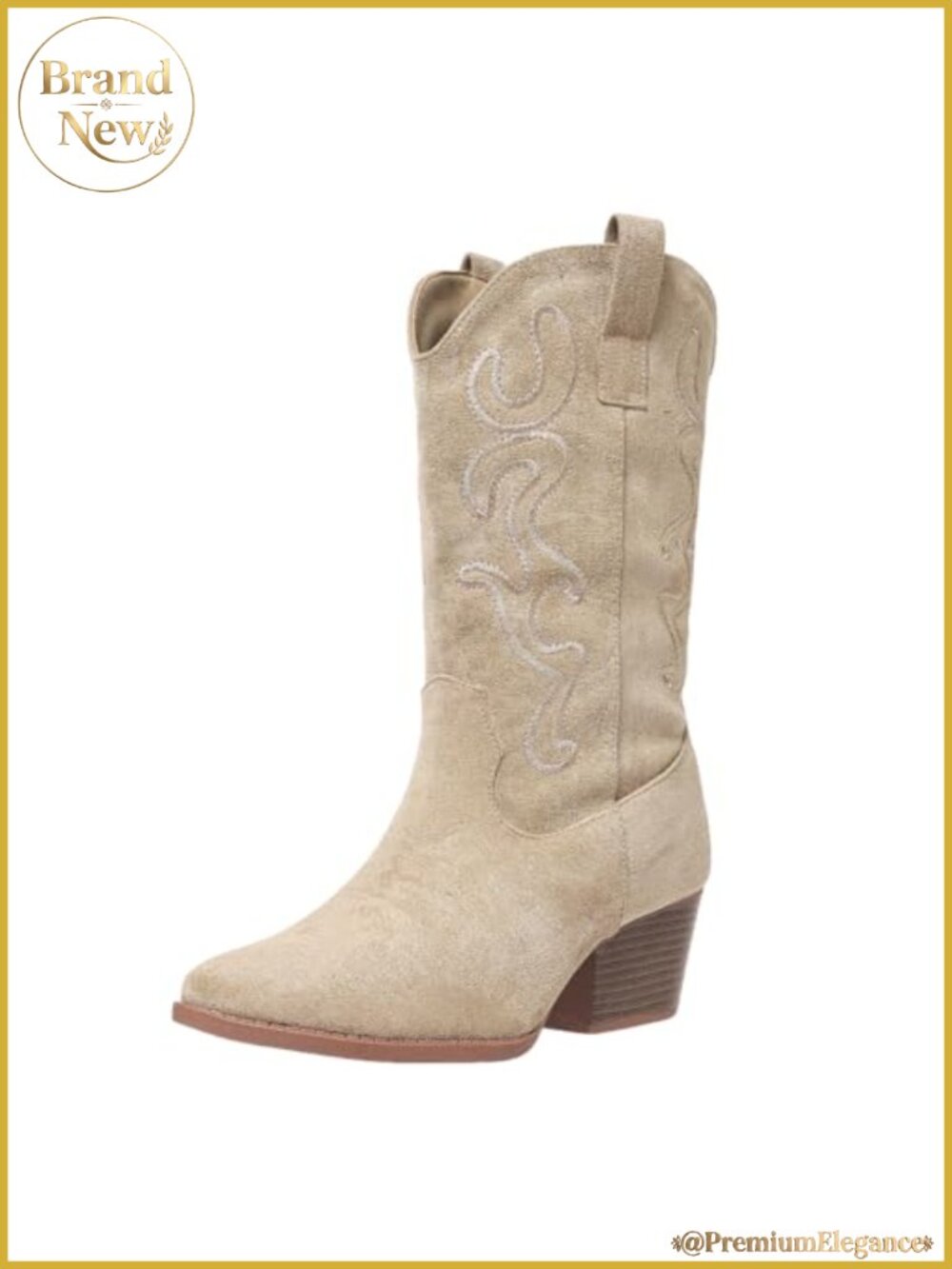Women's Mid Calf Cowboy Boots Western Embroidered Concert Night Out Pointed Toe